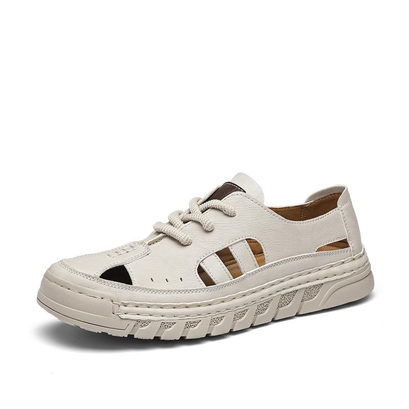Men s Cross-Strap Huarache Sandals - Summer Soft Sole, Breathable Mesh, Outdoor Beach Casual Shoes, Large Size. 44