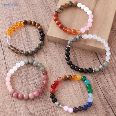 MHS.SUN Natural Stone Beads Bracelet For Women Men Amethysts Tiger Eye Empath Protection Bracelet Wealth Healing Energy Jewelry