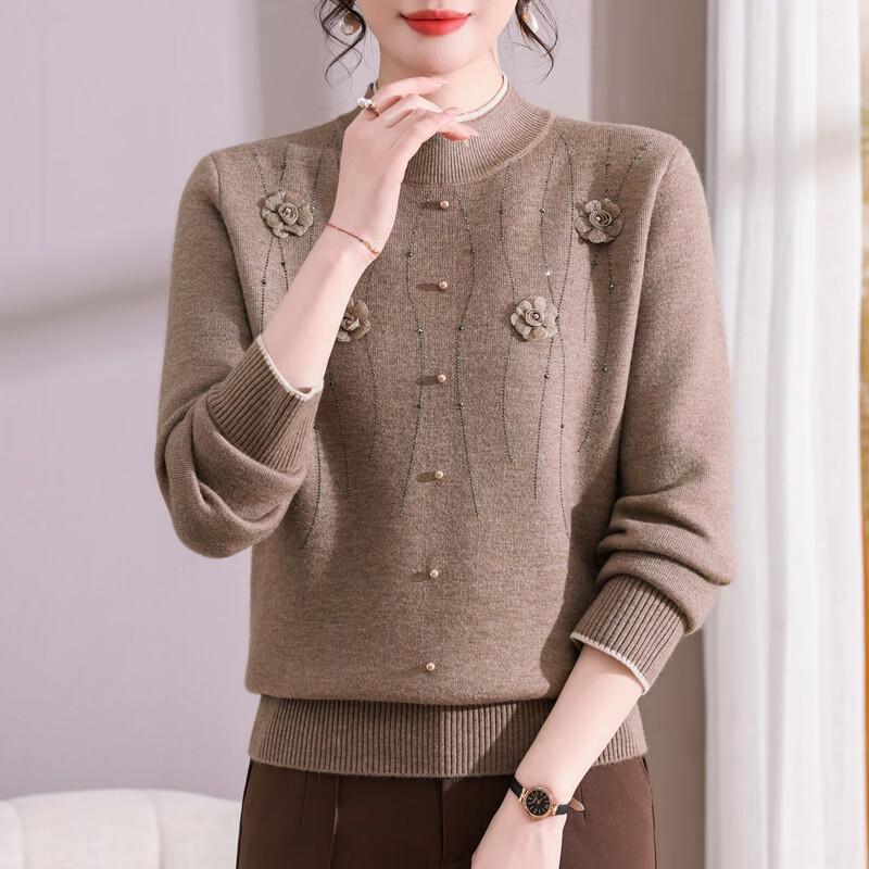 Hodo Women's Winter Half-High Neck Fleece-Lined Sweater