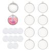 DIY Pendant Making Kits, Including 304 Stainless Steel Pendant Cabochon Settings and Transparent Glass Cabochons, Stainless Steel Color