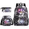 3Pcs/set Cartoon Printed Backpack with Shoulder Bag Pencil Case for Teenager Student Boy Girl School Bag Large Capacity Waterproof Bookbag Kid Gift