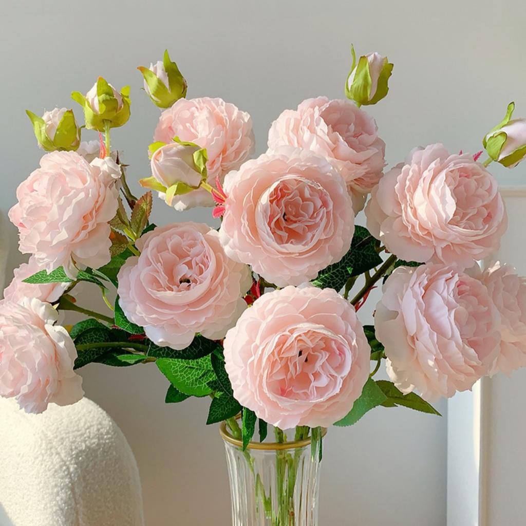 Silk High Quality Artificial Peony Bouquet Fake Flowers for Mother's Day Wedding Home Decor Realistic Floral Birthday Decors