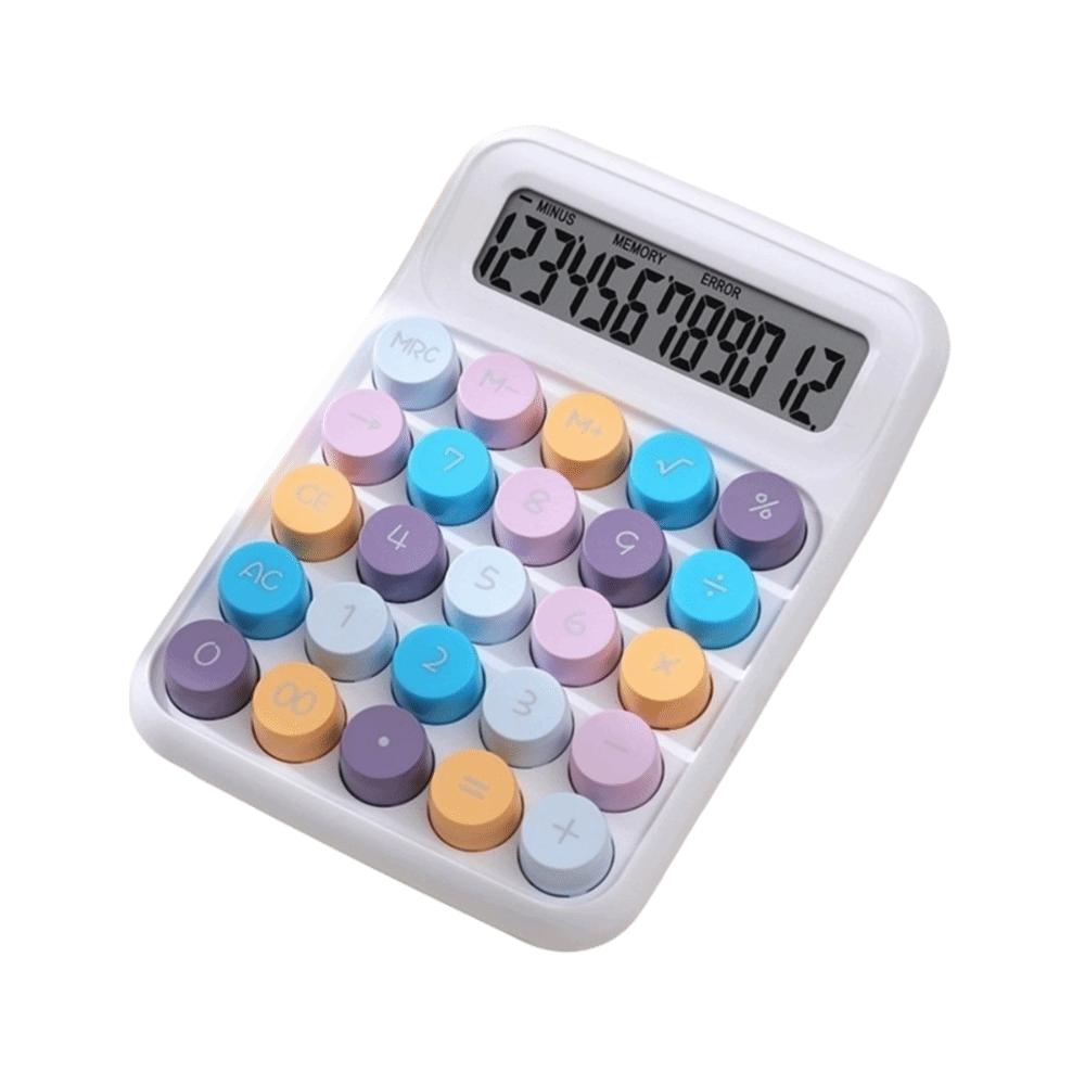 Large LCD Display Mechanical Key Calculator ABS Material Portable Calculator Home
