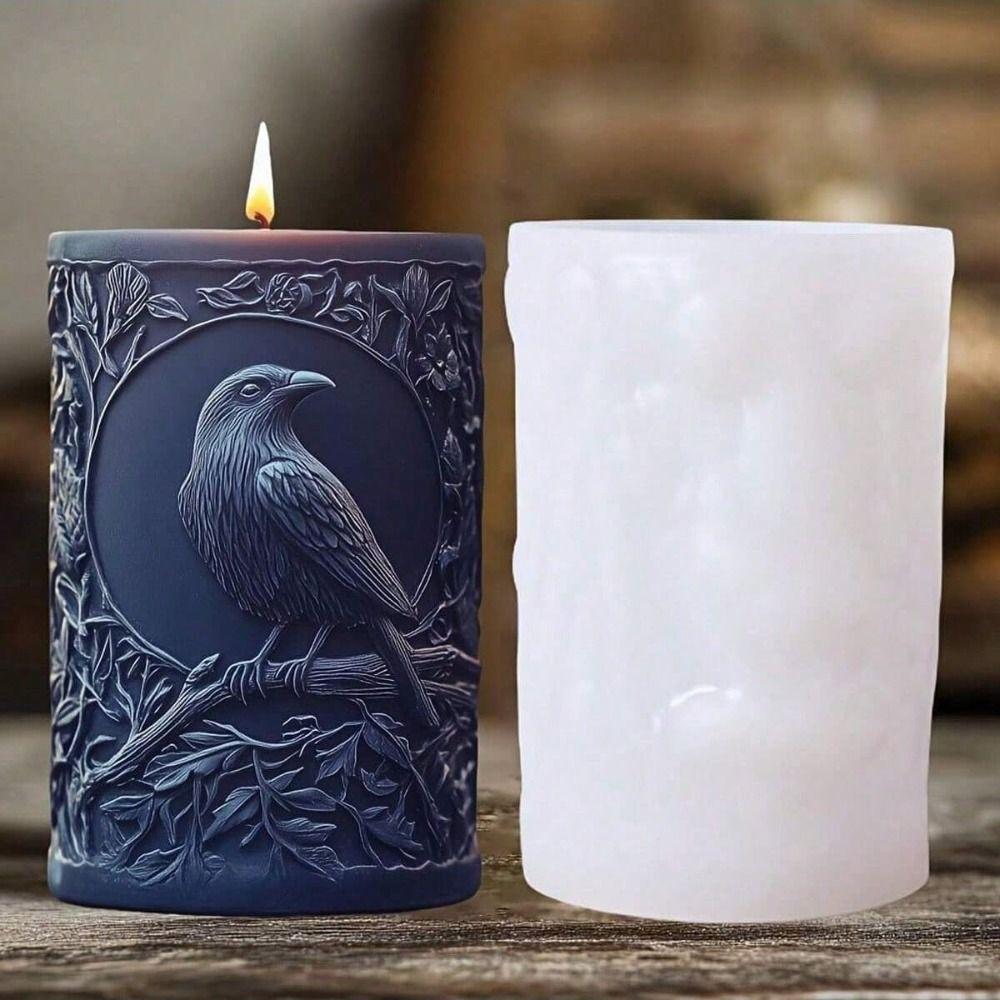 Raven Design Crow Silicone Mold Tree Branch Design Resin Mould Plaster Crafts Mold  Resin Crafts