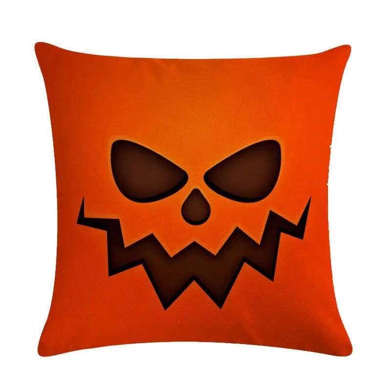 Happy Halloween Decorative Pillowcase Pumpkin Cat Witch Printed Pillowcase Suitable for Home Living Room Sofa Room Decoration