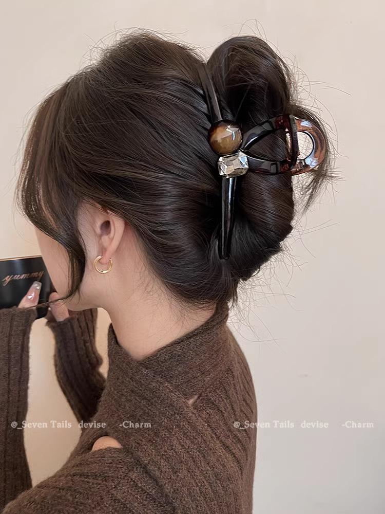 Meillard Luxus Perlen Haarspange für Damen, Große Volumen Hochsteckfrisur Haarklammer