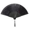 Chinese Summer Folding Tassel Fan - Traditional Hanfu Dance Bamboo Fan for Men & Kids