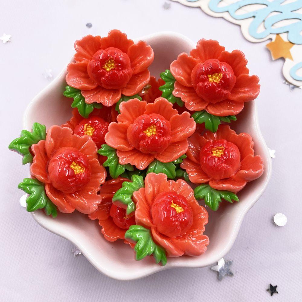 

10 ШТ. Смола Каваи Красочный Расписной Подсолнух Лотос Хризантема Плоская Спинка Цветок Камень Фигурка Скрапбукинг Бант Декор DIY Материалы для Рукоделия