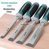 Premium Steel Woodworking Chisel Set - Flat, Through-Tang Chisels for Carpentry & Carving