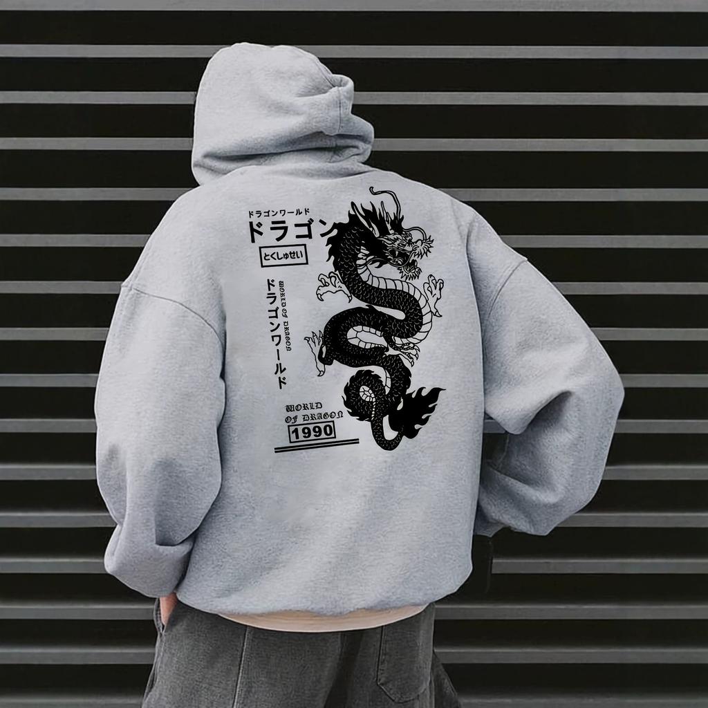 Spring and Autumn Printed Chinese Dragon Personality Sweater Versatile Jacket