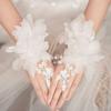 Fingerlose Spitze Fingerlose Handschuhe Elegante Hochzeits handschuhe Damen Brauthandschuhe Opernaufführung