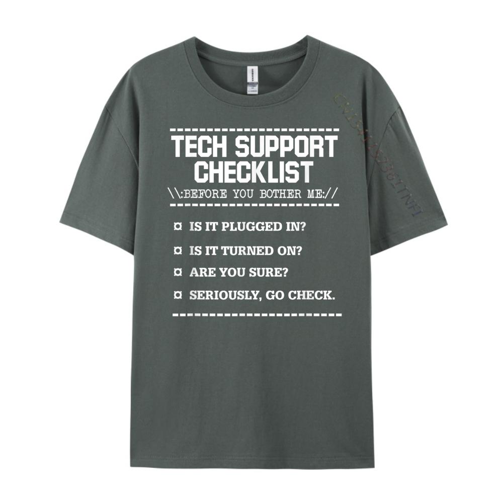 Tech Support Checklist Computer Geek Sysadmin Luxury T Shirt Men High Quality Man Clothes Vaporwave