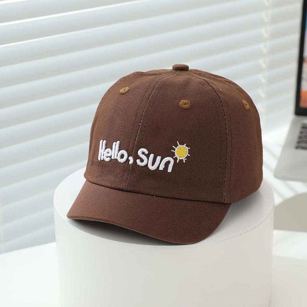Cute Embroidery Baby Baseball Cap Short Brim Peaked Hat for Toddler Boys Girls Adjustable Sun Hats
