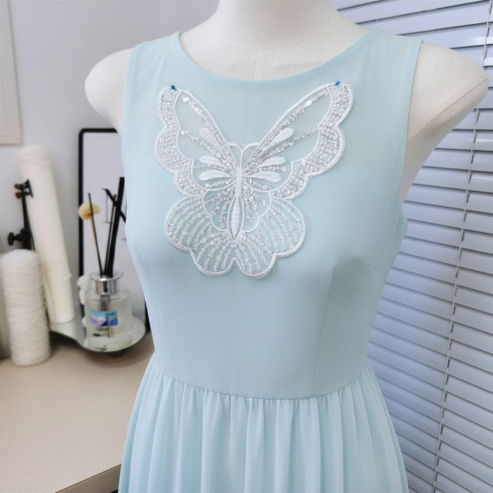 Embroidery 3D Butterfly Lace Patches Shiny 3D Texture Sequin Beaded Chest Flower Multi-layer Sequin Dress Decoration