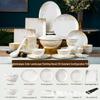 2024 New Luxury Glazed Ceramic Bowl and Plate Set with Chopsticks – High-Temperature Housewarming Gift