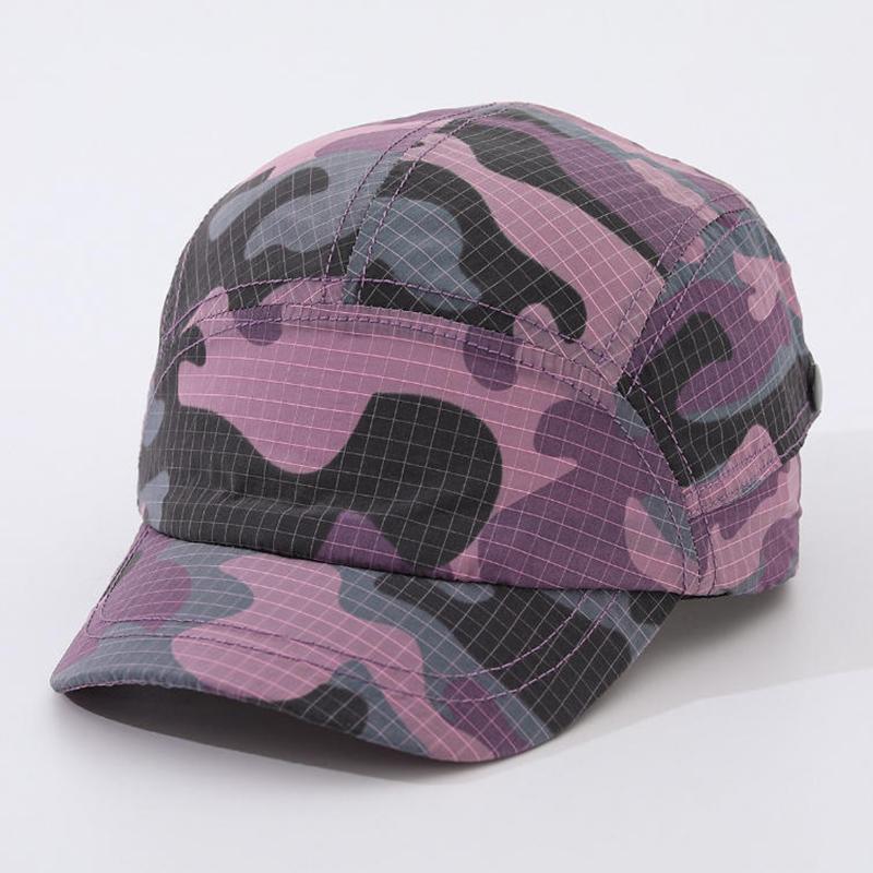 Camouflage Lightweight Baseball Cap Spring Summer Breathable Small Brim Outdoor Cycling Adjustable Soft Top Hat