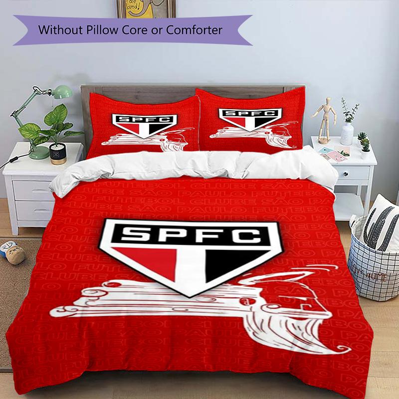 Spfc Team Crest Design Printed Pattern Duvet Cover Set – Includes 1 Duvet Cover and 2 Matching Pillowcases Bedroom Decor Christmas Gifts