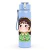 1PC Little Girl Dark Hood Cartoon Print 750ml Color Plastic Sports Water Bottle Leakproof Flip Straw Lid Suitable for Sports Office Home Use