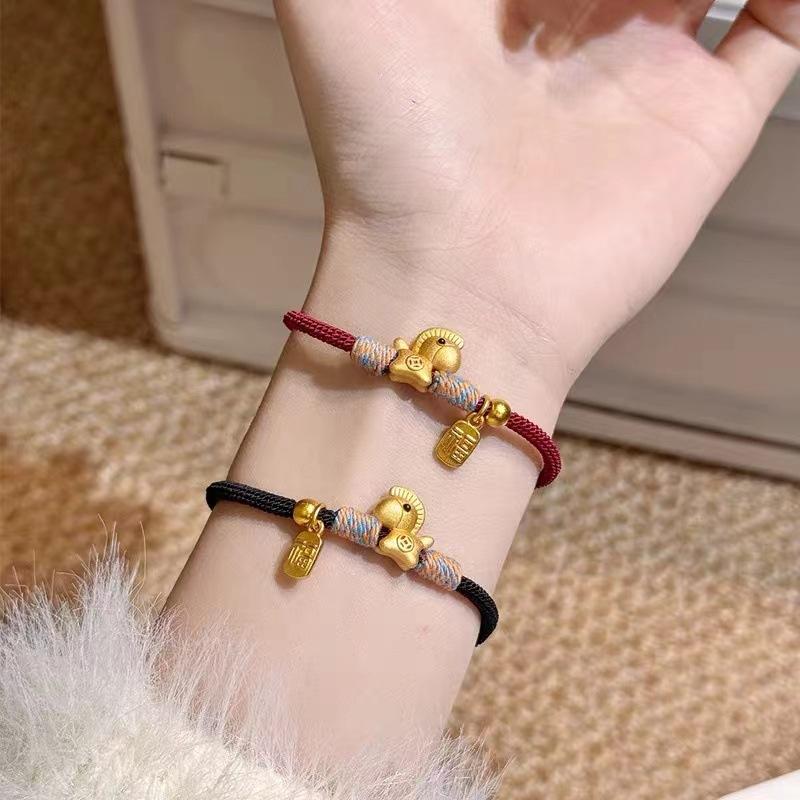 2026 Horse Year Red Lucky Woven Rope Bracelet For Women Chinese Style Horse Bracelets New Year Blessing Jewelry Gifts