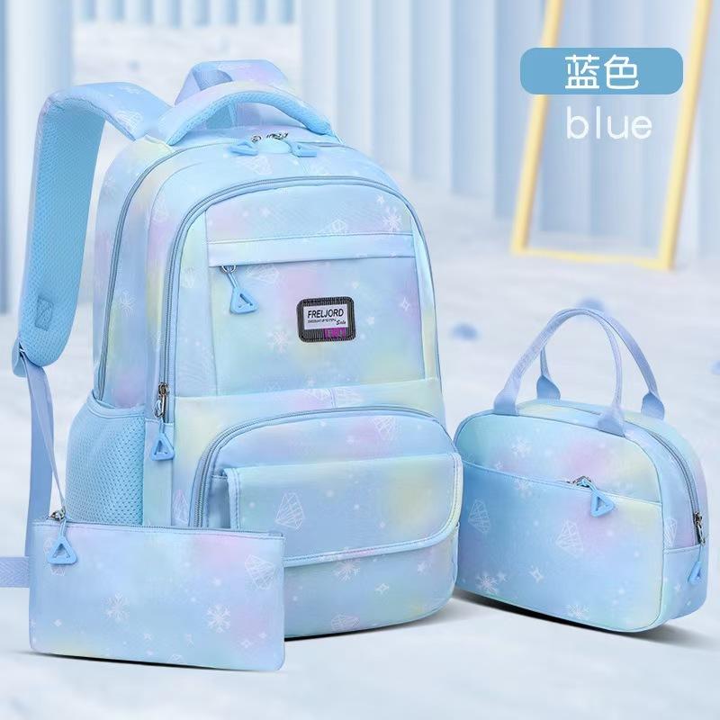 Elementary School Bag For Girls, Grades 1 To 6 For Girls, Large-Capacity Waterproof Three-Piece Backpack And Spine Bag.