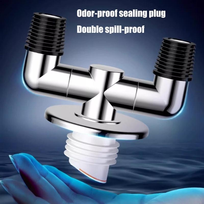 Washing Machine Floor Drain Adapter Tees Joint AntiOverflow Sewer Elbow Pipe Connector Bathroom Accessories Enduring