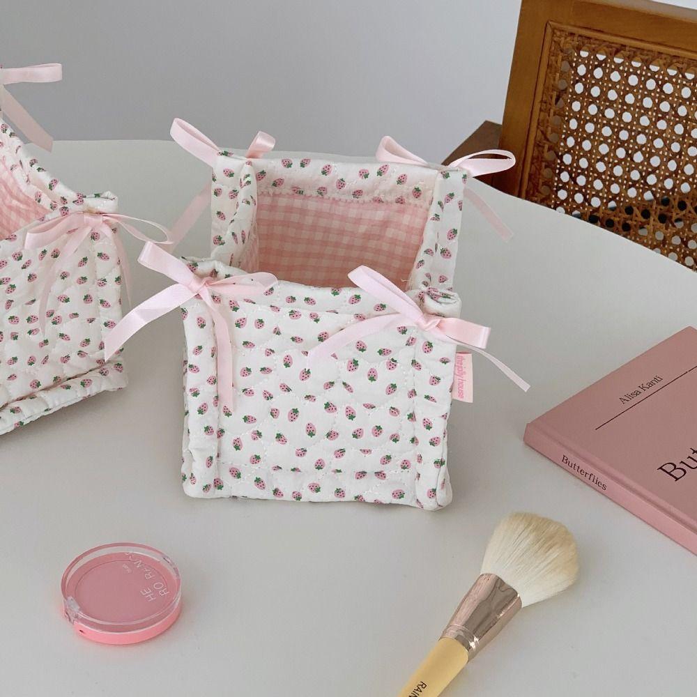 Quilted Storage Basket Square Cosmetics Snacks Organizer New Storage Box Home Decoration