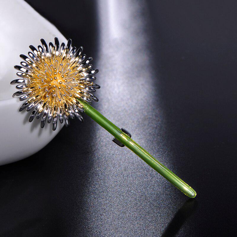 Blucome Dandelion Copper Brooch Plant Enamel Pins For Women Men's Coat Dress Corsage Holiday Routine Decoration Accessories Gifts