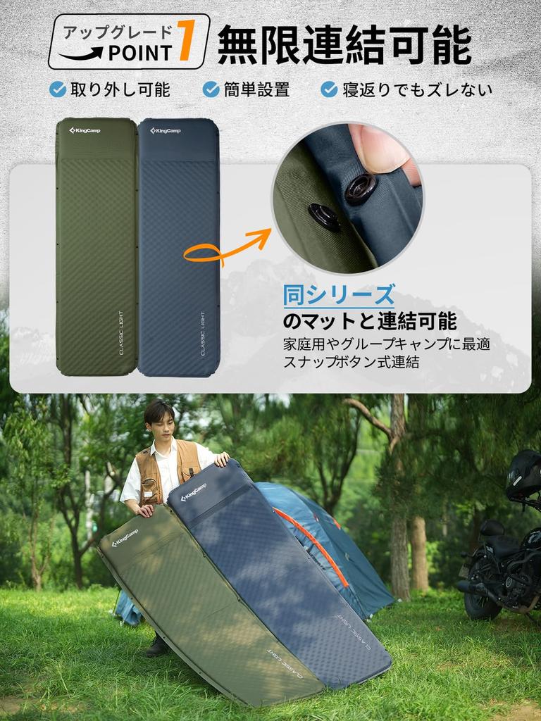 KingCamp Air Automatic Inflator with Integrated Lightweight Perfect for Car and Emergency Includes Storage Bag Mattress, Pillow, (1.2kg), Portable,