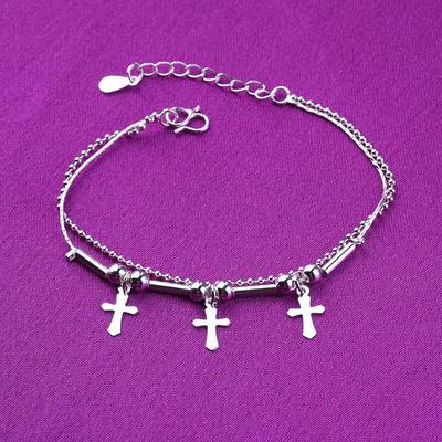 Trendy Silver Cross Anklet - Summer's Hot-Selling Women's Foot Jewelry