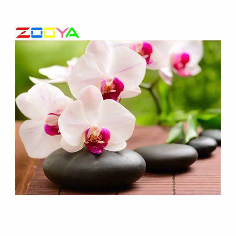 

ZOOYA 5D DIY Алмазная вышивка Орхидея Камень Полный квадратный горный хрусталь Мозаика Картина Вышивка крестиком Цветок Алмазная живопись Арт-набор