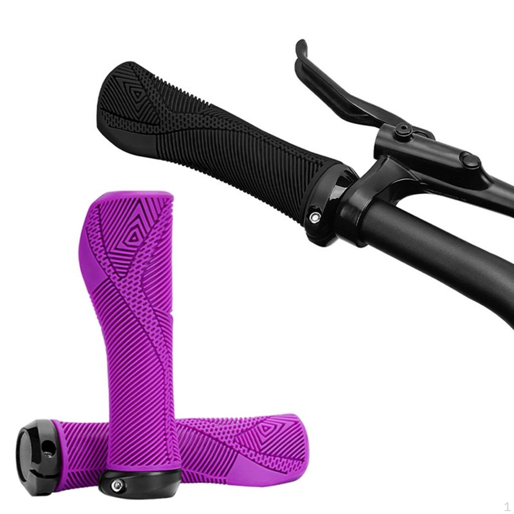2 Pieces Bike Handlebar Grips Grip Rubber Lightweight Anti Slip Shock Absorption