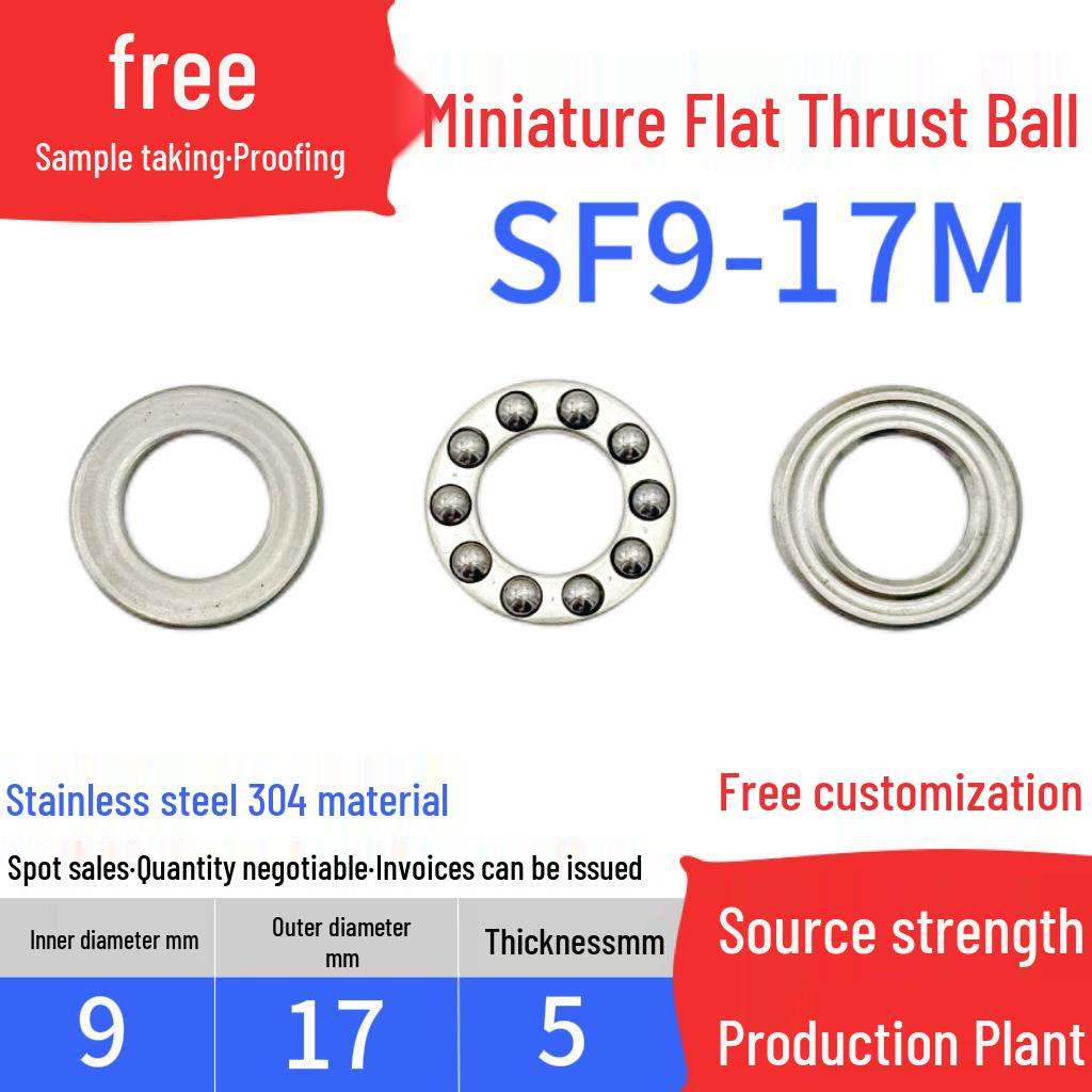 Stainless Steel 304 Miniature Thrust Ball Bearings (ID 2-12mm)