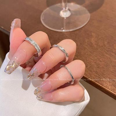 Elegant High-End Adjustable Open Ring for Women - Minimalist Internet Celebrity Style
