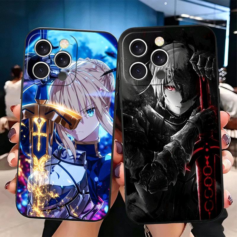 Fate Zero Stay Night Saber Soft Phone Case for iPhone 16 16E 17 Air 15 Pro Max 14 Plus 13 Mini 11 12 7 Black Cover Back Shell