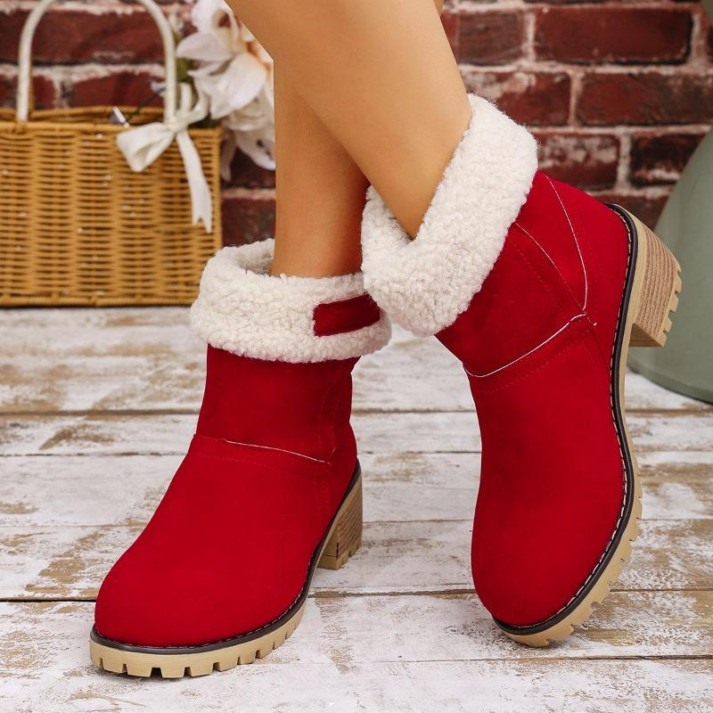 Large-size Women's Chunky Platform Cotton Shoes, New Style Round-toe Snow Boots for Women
