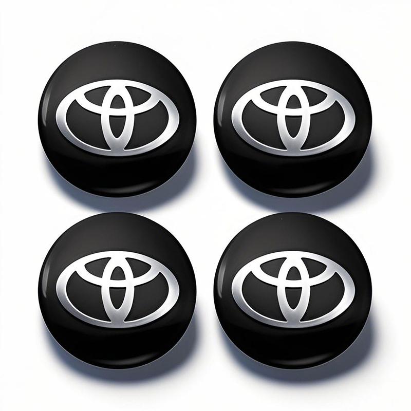 4Pcs Car Wheel Hub Center Metal Decals Sticker Accessories For Toyota Corolla Yaris Aygo Prius CHR Camry Auris Avensis 4Runner