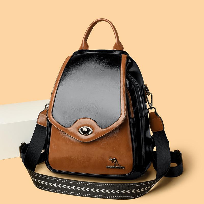 Рюкзак с двумя лямками - Стильный и простой, с большой вместимостью. Универсальная сумка-кроссбоди для commuters. чёрный/жёлтый