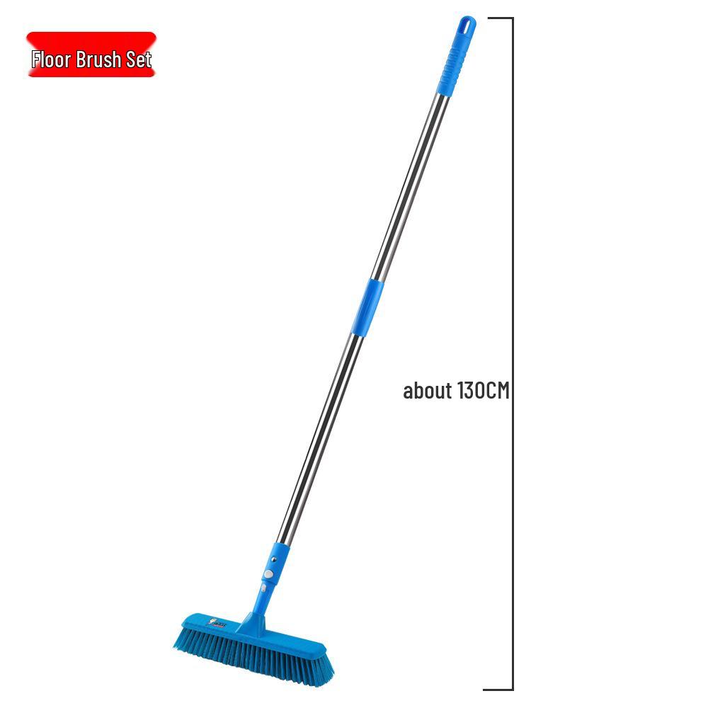 Shida Telescopic Floor Scrub Brush with Stiff Bristles for Bathroom, Toilet, and Outdoor Tiles