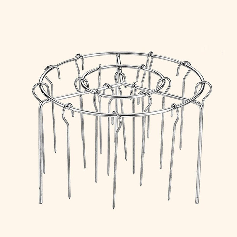 Kitchen Vertical Skewers Holder Round Air Fryer Grill Rack Detachable Grill Kebab Rack with Steel Sticks