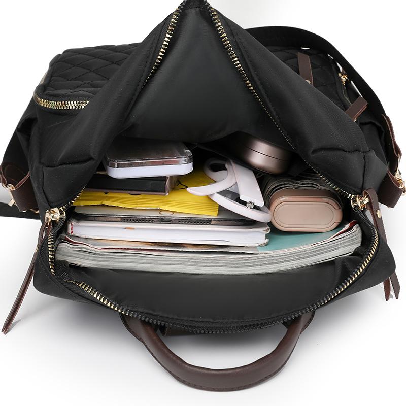 Rhomboid Embroidery Backpack Women's Backpack Large Capacity Water-repellent Travel Backpack