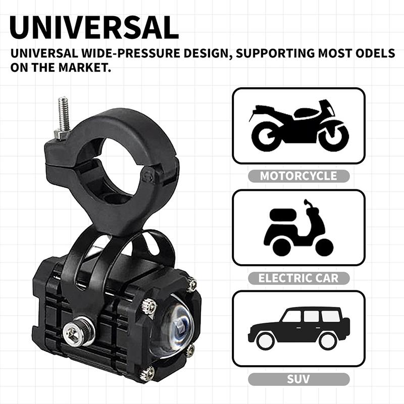 Motorcycle Led Auxiliary Headlight Spotlight Dual Color White Yellow Hi/Lo Beam Bright Driving Fog Light Waterproof Universal