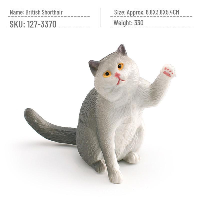 Seashell Cat Figurine: Realistic Kitten Toy Model