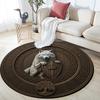 Relief Wolf,Round Area Rug,Carpet Rug for Living Room Bedroom Sofa Playroom Decor,Non-slip Floor Mat