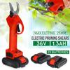 36V Rechargeable Pruner Trimmer with 2 Li-on Battery Garden Cordless Electric Pruning Shears Sharp- Blade Cutter