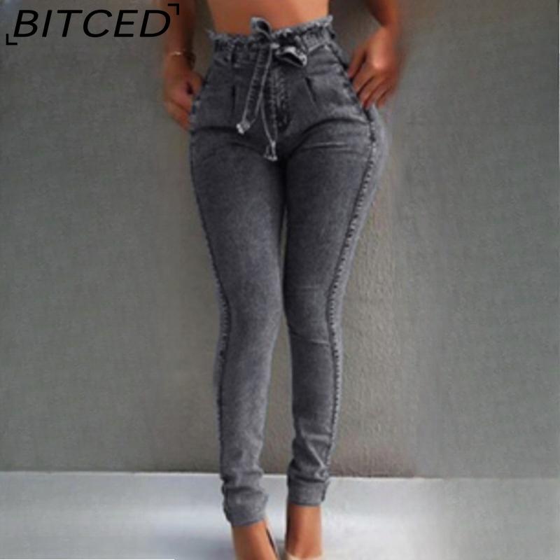 

BITCED Summer Streetwear Plus-size Trendy Cotton Women s Jeans Are Trendy S сірий