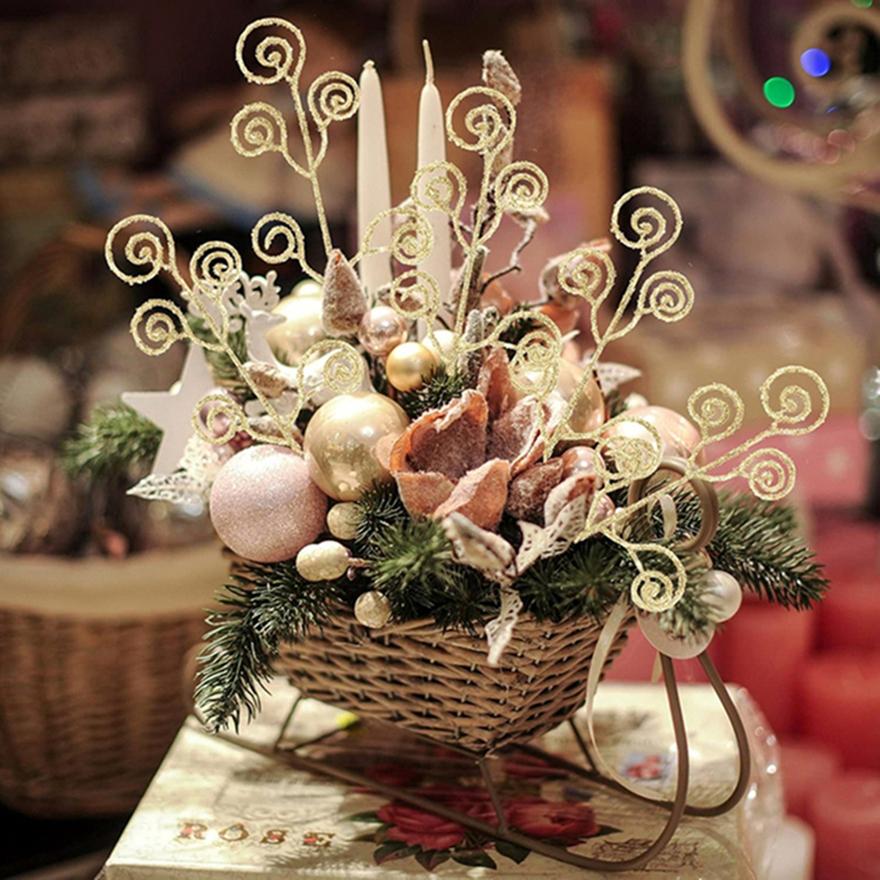 

Artificial Plants Hot Sale Fake Branch Christmas Pine Tree Garland Home Table Decorations Outdoor Wedding Garden Party DIY Gifts 10pcs білий