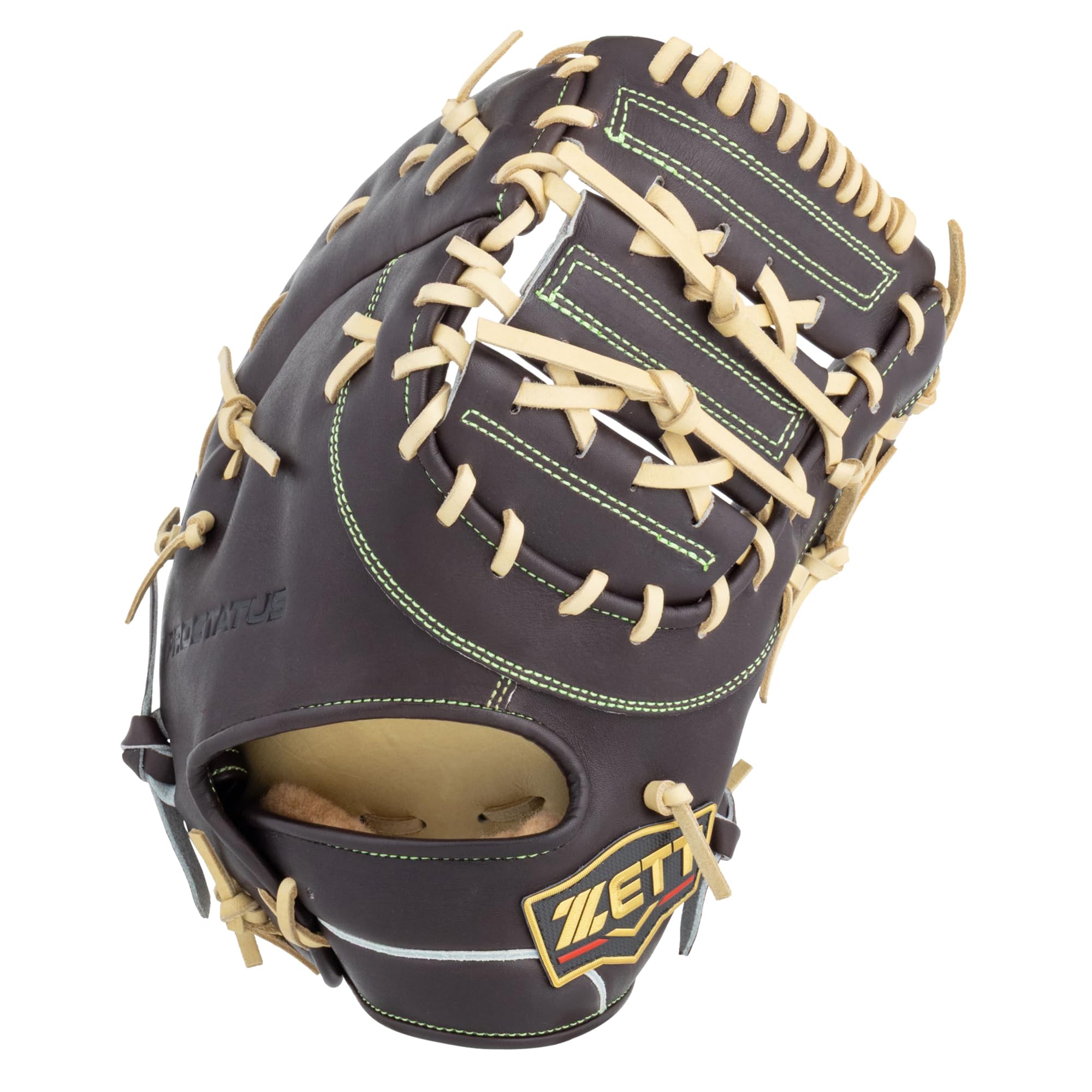 

ZETT Pro Status SE First Base Soft Brown x Pastel BRFB333SQ Mitt, Baseball, Right-Handed Throw, Brown,