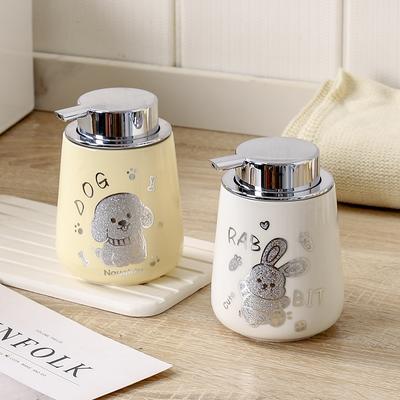 Bathroom Ceramic Emulsion Bottle Cartoon Animal Soap Dispenser Bathroom Shower Gel Shampoo Water Bottle Bathroom Supplies