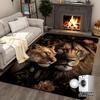 Majestic Lion Creative Area Rug - Artistic Animal Pattern Floor Mat for Living Room, Bedroom, Home Office, Non-Slip Carpet