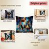 Stained Glass Basketball Player Throw Pillow Covers Pattern Cushion Cover Suitable for Sofa Bedroom Car Pillow Cover
